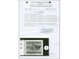 1944, Portomarken von Italien 30 auf 50 C., Probeaufdruck in dunkelrot statt schwarz, linkes Seitenrandstück, postfrisch, tad