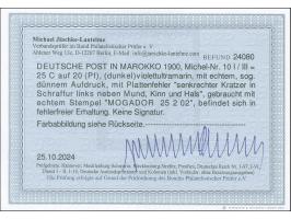 1900, Germania 35 C. auf 20 Pfg. dunkelviolettultramarin, mit Plattenfehler III “senkrechter Kratzer in Schraffuer links nebe