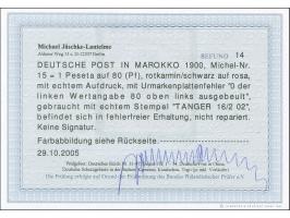1900, Germania ohne Wz. 1 P. auf 80 Pfg. rotkarmin/schwarz auf rosa, mit Plattenfehler “0 der linken Wertangabe 80 oben links