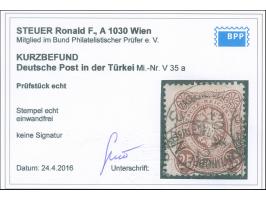 1875/80, Pfennige 25 Pfg. rötlichbraun, sauber gestempelt “KAISERL.DEUTSCH.P.A. CONSTANTINOPEL 20.4.”, tadellos, Kurzbefund S