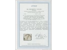 1880, Pfennig 5 Pfg. violett, sauber gestempelt “CONSTANTINOPEL 2 DEUTSCHE POST 15 1 84” auf Briefstück, tadellos, Fotoattest