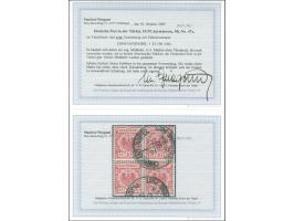 1889/94, Krone/Adler 10 Pfg rosarot (UV leuchtend karminrosa), Viererblock, sauber gestempelt “CONSTANTINOPEL 1 DEUTSCHE POST