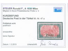 1905/13, Germania mit Wz. 25 Pia. auf 5 M. grünschwarz/dunkelkarmin, gelblichrot quarzend, postfrisch, tadellos, unsigniert, 