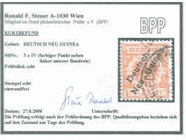 1897, Aufdruckausgabe 25 Pfg. gelblichorange, mit Plattenfehler “farbiger Punkt neben linker unterer Bandrolle”, gestempelt “