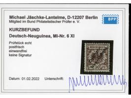 1897, Aufdruckausgabe 50 Pfg. lebhaftrötlichbraun, mit Aufdruckfehler “senkrechter Strich des h in Deutsch sehr dünn” (Aufdru