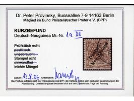 1897, Aufdruckausgabe 3 Pfg. dunkelockerbraun, mit Aufdruckfehler “c in Deutsch verstümmelt” (Aufdruckfeld 60), gestempelt, t