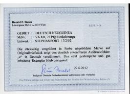 1897, Aufdruckausgabe 25 Pfg. dunkelorange, mit Aufdruckfehler “c in Deutsch verstümmelt” (Aufdruckfeld 60), sauber gestempel