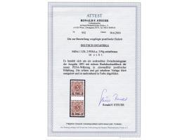 1893, waagerechter Aufdruck 15,4 mm breit 2 P. auf 3 Pfg. mittelbraun, senkrechtes Zwischenstegpaar, postfrisch, tadellos, un