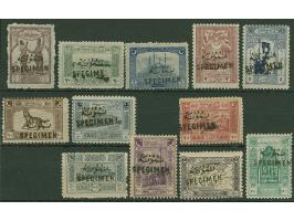 1922, Grand Assembly, Genova Printing, complete set of 12 stamps 10 pa. to 500 pia., each handstamped bilingual ‘Specimen’, m