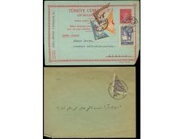 1923/42, Crescent and star issue bisect used 5 pia. on cover from Istanbul to Izmir with small type war of independence' cens