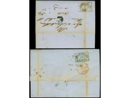 1848, Wien L2 vorderseitig vorderseitig auf zwei Briefen, rückseitig Fahnenstempel Briefs. No.1 / 1. Exp. 6 ¾ F in schwarz un
