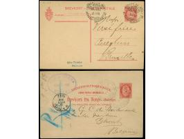1892/1919, Two postcards from Bergen showing "BUREAU DE MER DE NORVEGE BERGEN - NEWCASTLE" Type A and Type B, both to Belgium