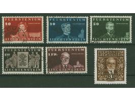 1940, Fürst Johann II 20 Rp bis 3 Fr schwarzorangebraun, kompletter Satz von sechs Werten, gez. 11¾, sauber gestempelt, tadel