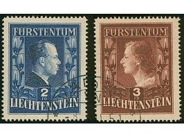1951, Fürstenpaar kompletter Satz von zwei Werten, gez. 14¾, sauber gestempelt, tadellos. 3 Fr mit Fotoattest Liniger AIEP (1