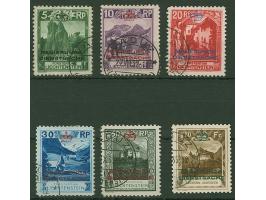 1932, Regierungs / Dienstsache Aufdruckausgabe sechs Werte in Zähnung 10½, je sauber gestempelt, 1,20 Fr Fotoattest Reinhardt