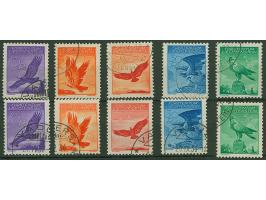 1934, Flugpost zwei kompl. Sätze gestempelt, normales und geriffeltes Papier, ein Satz mit Fotoattest Reinhardt (1990)
