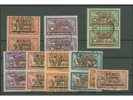 1922, Flugpost 1 M. - 9 M. (Satz bis auf 40 Pf. kpl.) je mit Abstand 1,5mm, bis auf 2 alle in Paaren mit Normalmarken, sauber