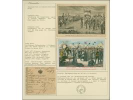 1877/78, Two postcards showing bulgarian Legion at Ploesti 1877 (Romania) prepared to fight against the turks and 1878 victor