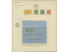 1865, Folded letter from Burgas to Constantinople bearing Lomb.-Ven. pair 10 sld. blue tied by very fine single circle ‘BURGA