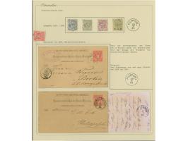 1883/86, Zwei Ganzsachenkarten aus der Korrospondenz Erb, je entwertet FILIPPOPEL und CONSTANTINOPEL, dazu fünf Marken mit Fi