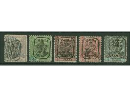 1885, Set of five used stamps with overprint Type II, usual perf, otherwise fine, signed Zumstein, Kosack and Thier
