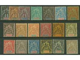 1892/1907, Two complete sets allegory up to 1 fr. olive, all unused and fine.
