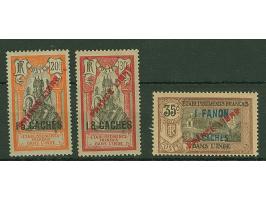 1941, France Libre three overprinted values 15 ca. on 20 c. unused, other two values mint never hinged, fine set. Certificate
