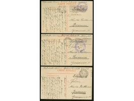 1916, Drei Feldpostkarten eines Luftschiffers mit violettem "MILITÄR GASANSTALTEN ‘WEST’ BRÜSSEL BS" nach Bremen, interessant