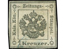 1859, 1 Kr schwarz, meist gut gerandet bis auf oben rechts, dort berührt, blaue Entwertung des Bassano Inbetriebnahmebüros, s