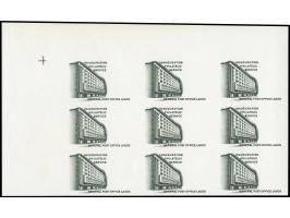1969, Inauguration of Philatelic Service, imperf. plate proof of the central vignette only, in black on gummed paper, corner 