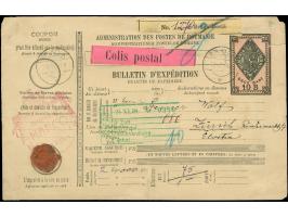 1908, 10 b. Colis Postal Bulletin d'Expedition stationery card cancelled BRAILA 10/NOV/908 with rose label and senders cachet