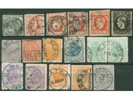 1862-98, 29 stamps showing nice cancellations, few tiny and faults but interesting
