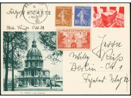 1940, Vier Bildganzsachen Frankreich Paris je mit Deutscher Feldpost 23.9.-27.9.40 befördert. Alle rs. mit umfangr. Text und 
