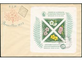 1958, FIP Exhibition Flowers S/S perf. and imperf on two FDC, fine
