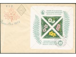 1958, FIP Exhibition Flowers S/S perf. and imperf on two FDC, fine
