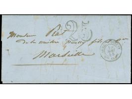 1854, Folded envelope from Gallipoli with taxe mark “25” via French field post (Crimean War) with K2 ‘Armee d Orient B'au. Se