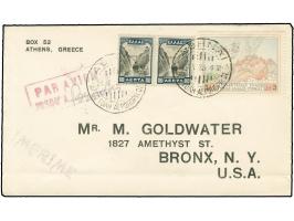 1929/33, Three Air Mail covers/cards including First Flight to Marseille 10.6.29, 3 dr. air mail stamp on cover to NY and 10 