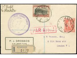 1929/33, Three Air Mail covers/cards including First Flight to Marseille 10.6.29, 3 dr. air mail stamp on cover to NY and 10 