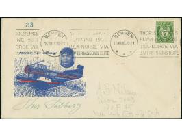 1935, Thor Solberg flight, ´Liev Eiriksson´ souvenir envelope franked by Norway 7ø green, cancelled by commemorative roller B