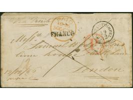 1856, Envelope cancelled ‘CONSTANTINOPEL 19.12’ and ‘FRANCO’ in black, ms. ‘Via Trieste’ and ‘prepaid’, taxe “12” and ink cro