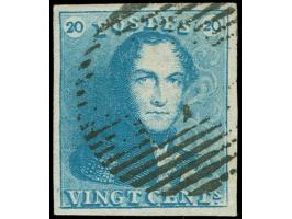 1849, 10 c. brown and 20 c. blue, large margins, 10 c. cancelled ‘23’ (Bruges), 20 c. face free cancelled, extremely choice p