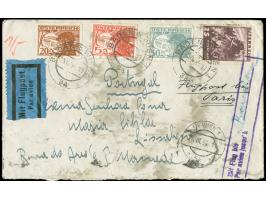 1935/36, Drei Flugpostbriefe von Wien nach Portugal, je mit Etappenstempel ‘Mit Flug bis:___" und hs. Eintrag ’Barcelona', je