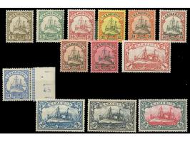 1900, 3 Pfg. bis 5 Mark Kaiseryacht, kompletter Satz mit 13 Werten, 12 Werte postfrisch, 1 Mk. und 5 Mk. Neugummi, dabei die 