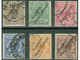 1897, Kompletter Satz von sechs Werten, sauber gestempelt, zwei Höchstwerte signiert Bothe