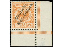 1897, 25 Pf dunkelorange postfrisch aus der rechten unteren Bogenecke, einwandfrei signiert Jäschke-L. und Steuer BPP