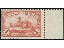 1905/20, Friedensdruck 1 Rupie dunkelkarminrot, postfrisch, tadellos vom rechten Bogenrand, signiert Bothe BPP