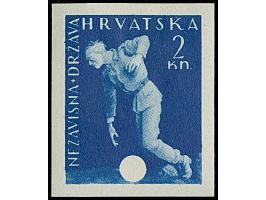 1943, Red Cross, 10 values, each imperf showing cliché printings and 2 k. with all printing phases, interesting and fine