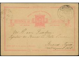 1893, postal stationery card 20 reis rose cancelled Correio S. Vicente 17.OUT.93 to Argentina, arrival mark Buenos Aires 7.NO