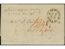 1842, "ALTONA SCHIFFS-BRIEF", Ovalstempel rückseitig neben "HULL SHIP LETTER" auf kpl. Faltbrief von "NEWCASTLE ON TYNE SP/16