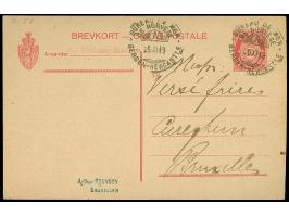 1892/1919, Two postcards from Bergen showing "BUREAU DE MER DE NORVEGE BERGEN - NEWCASTLE" Type A and Type B, both to Belgium